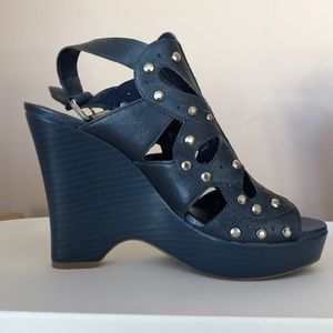 BCBG Denim Blue Wedge Heels